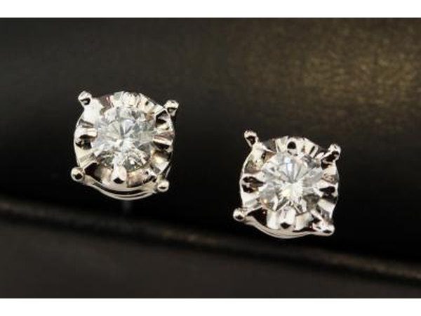 Diamond stud earrings