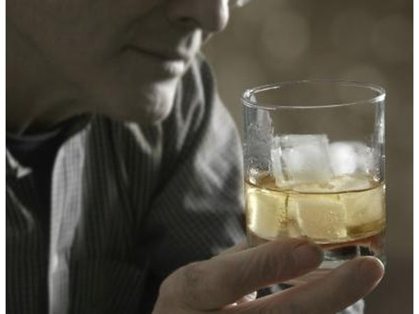 Man drinking whiskey