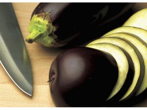 Eggplant on cutting board