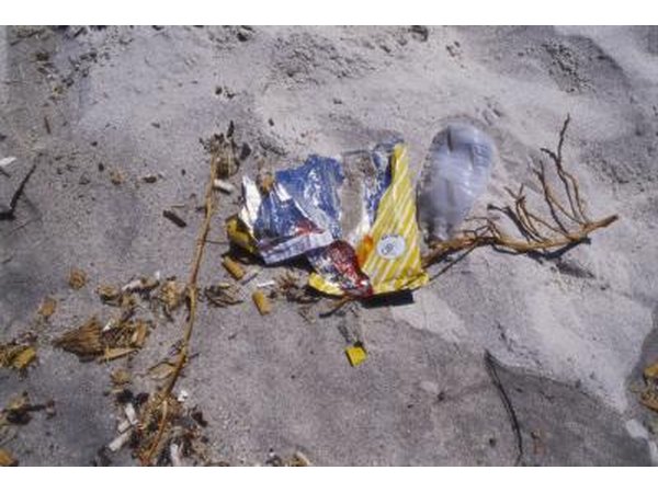 Plastic bottles take a long time to break down.