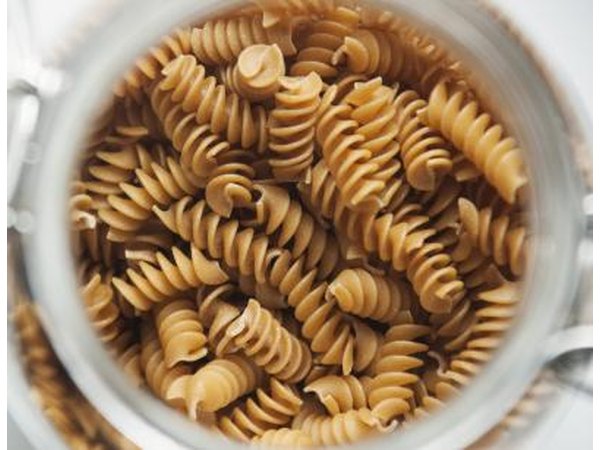 Bowl of uncooked whole wheat pasta