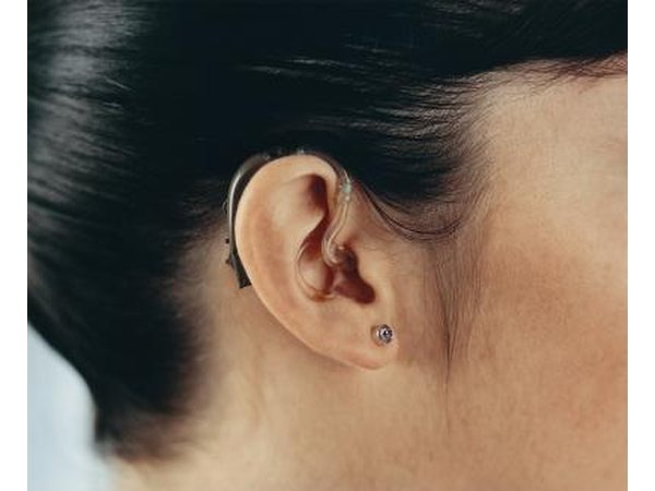 Woman wearing hearing aid