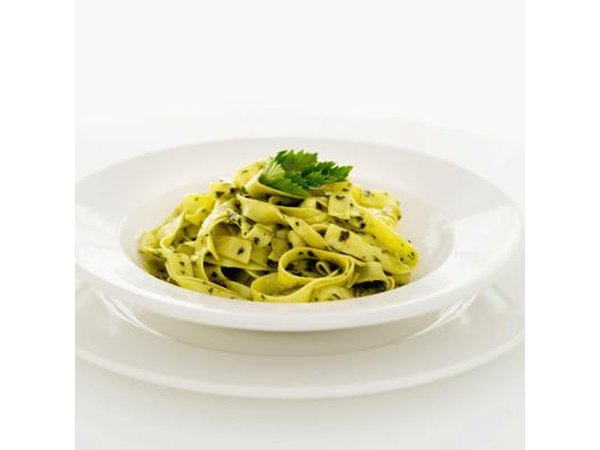A close up of pasta.