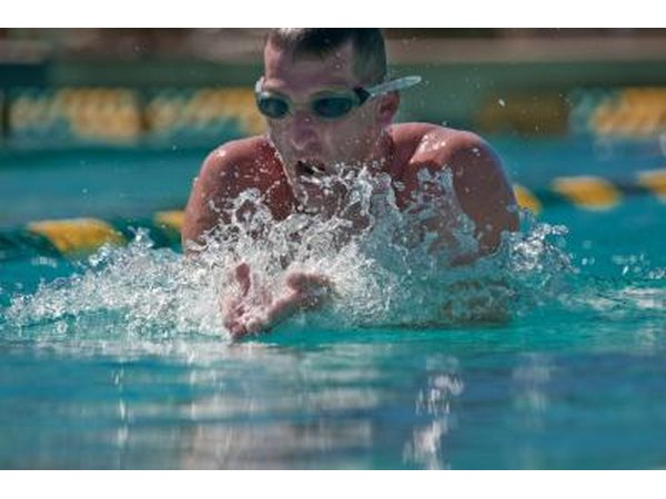 Competitive swimmer using the breast stroke