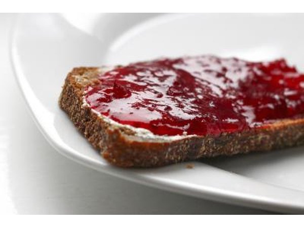 Red jelly on toast