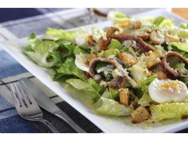 Caesar salad with anchovies