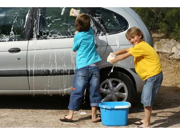 Children can wash cars in the summer.