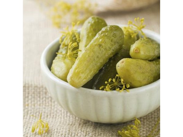 A bowl of pickles.