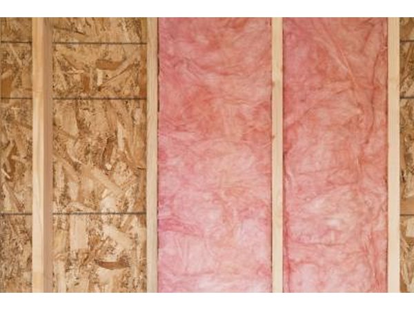 New wall with fiberglass insulation