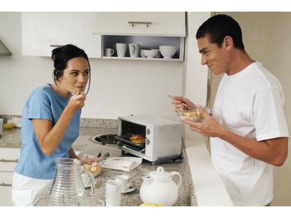 Using a toaster oven.