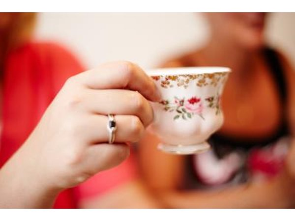 Teacups are typically made of porcelain.