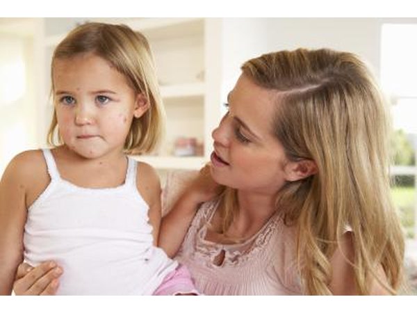 Young girl with the measles.