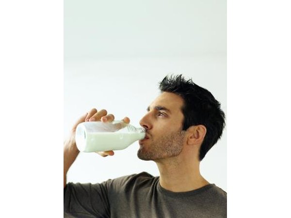 Man drinking milk