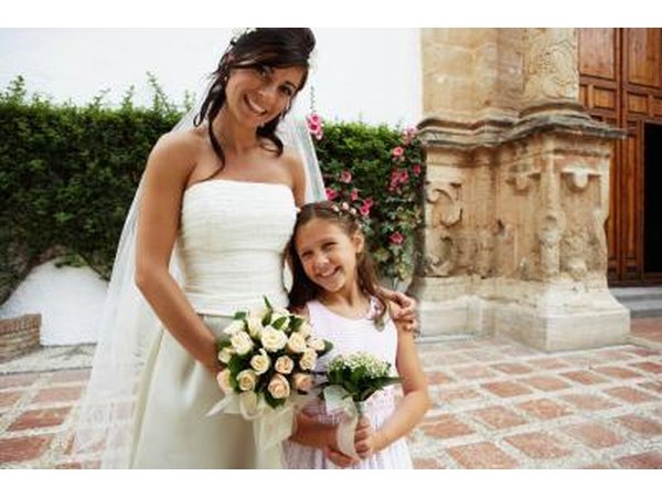 Bride with flower girl