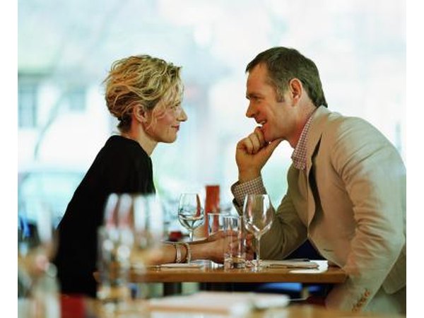 Dinner in a restaurant.