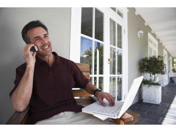 Man on phone at home