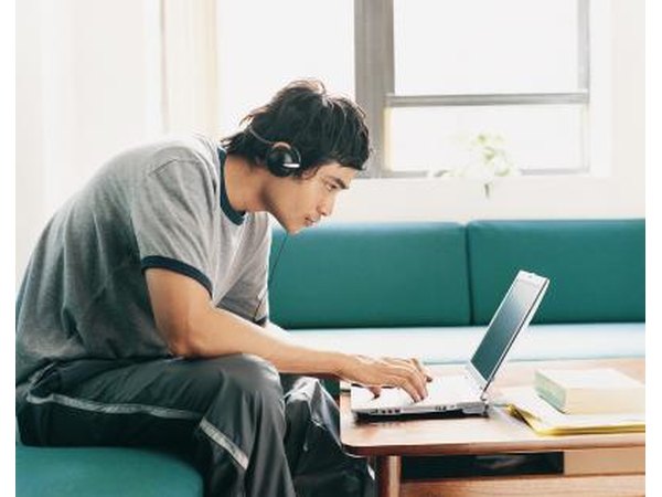 Man looking at laptop