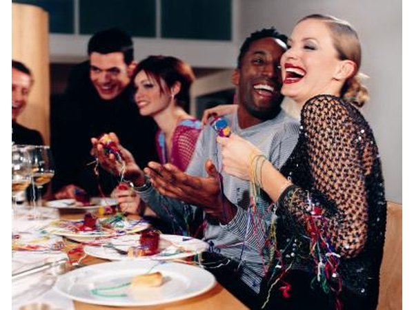 Group celebrating at a posh restaurant