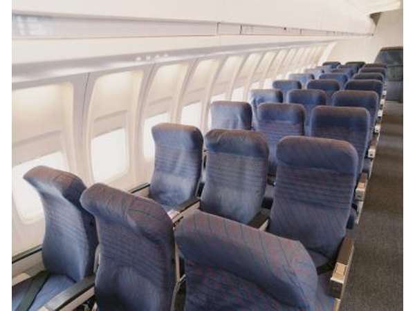 Empty airplane seats.
