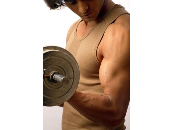 Man performing a bicep curl