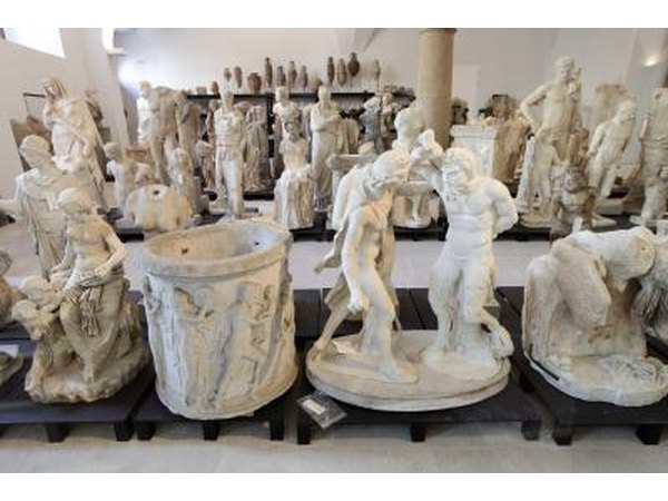 Roman sculptures from the 2nd century A.D. on display in museum