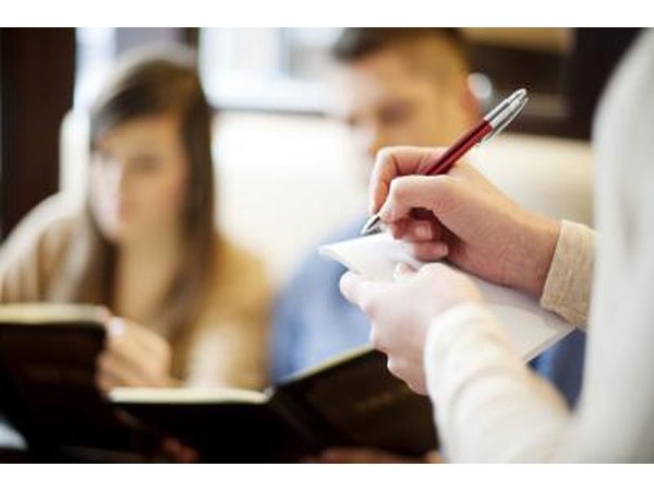 Food and beverage coordinators must have good ideas about menus and drinks.