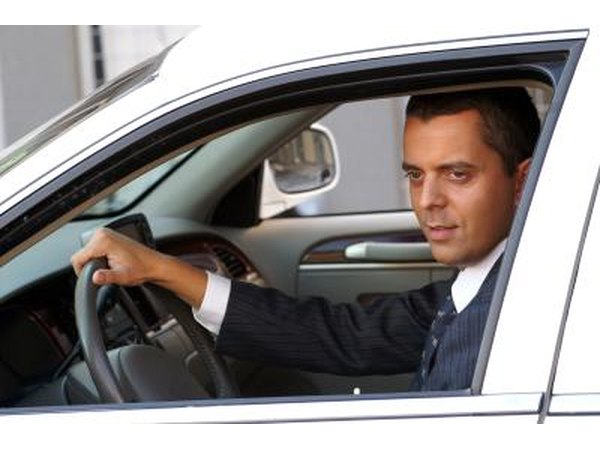 Limo driver in tuxedo