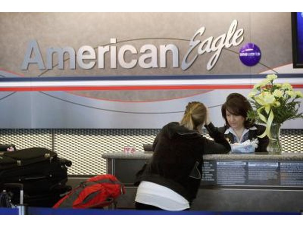 Woman checks in at airliner counter