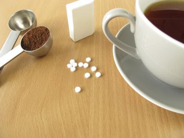 Coffee with sweetner tablets.