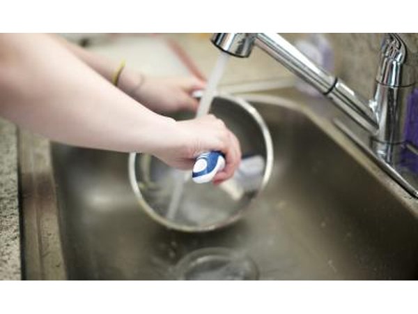 Use hot soapy water when washing dishes.