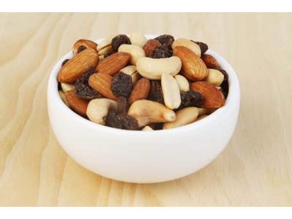 A bowl of trailmix.