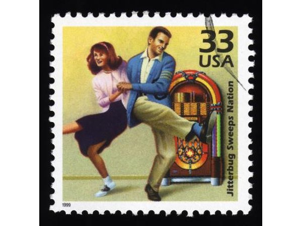 U.S. stamp with 1950's couple dancing