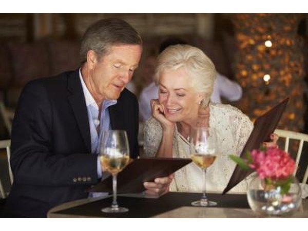 Senior couple at a restaurant