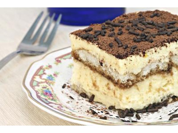Slice of tiramisu cake