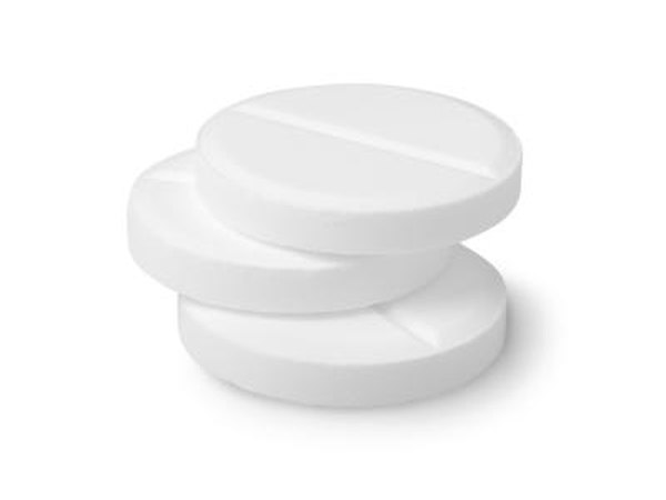 Aspirin tablets can help relieve pain.