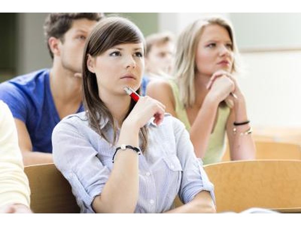 college students in class