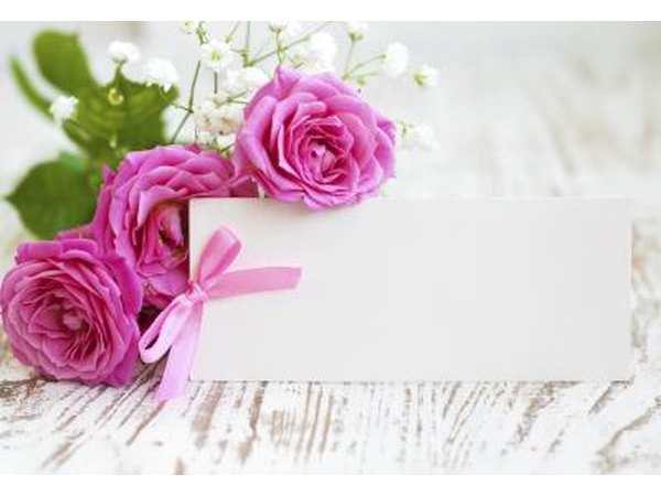 Wedding card with flowers