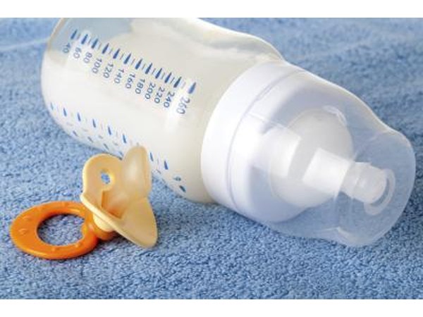Baby bottle and pacifier.
