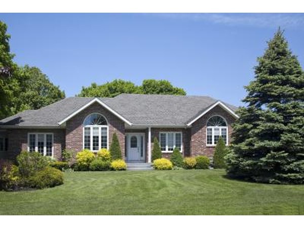 Brick homes in older suburban neighborhoods reflect a conservative choice in brick and roof colors.