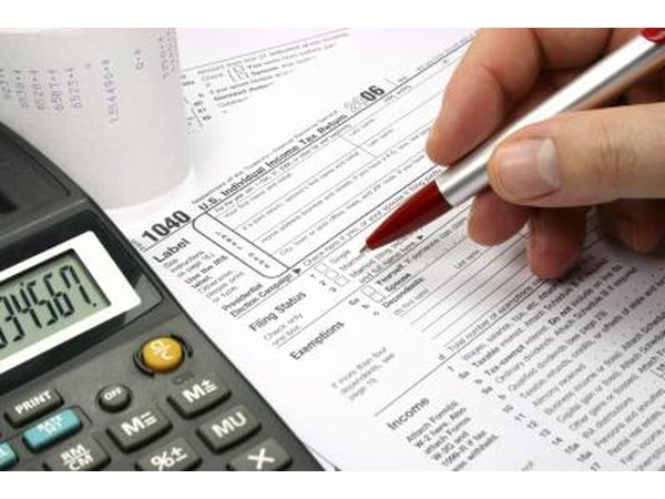 Tax forms being completed