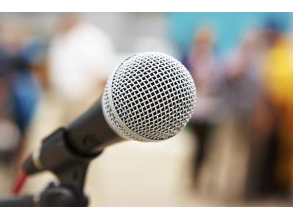 microphone set up to record