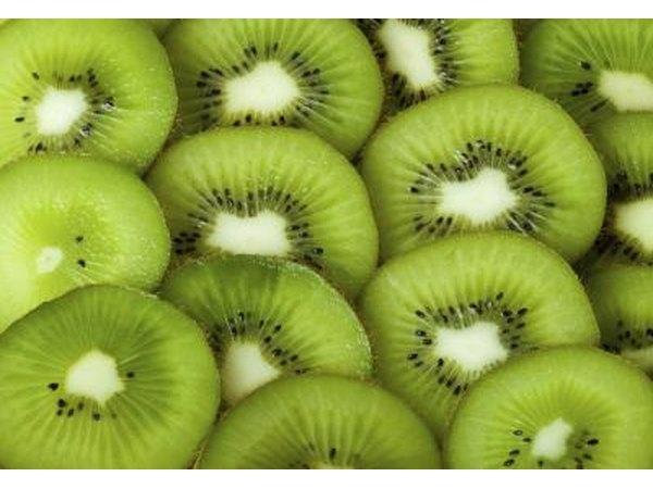 Close-up of sliced kiwi.