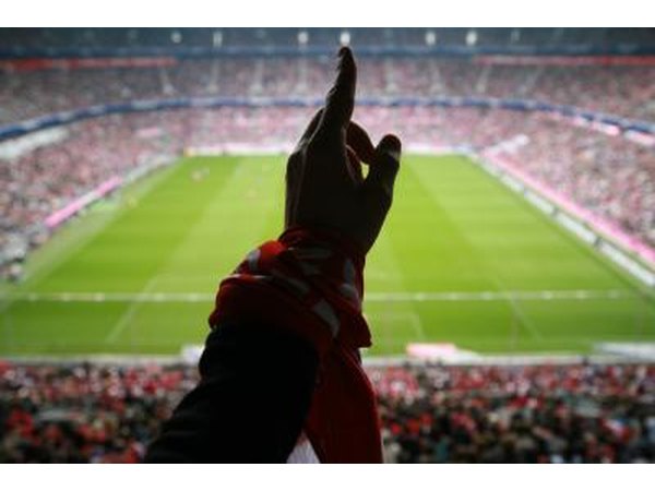 Hand cheering at sporting event