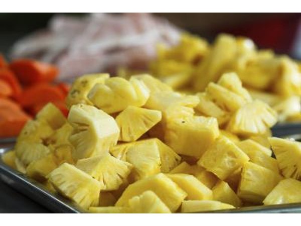 Cut fresh pineapple