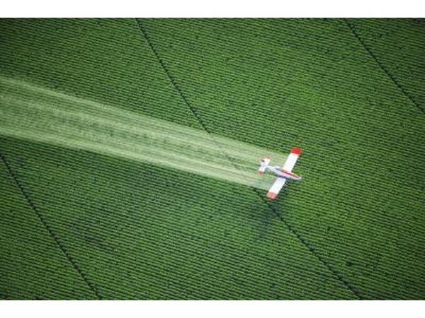 Crop duster over field