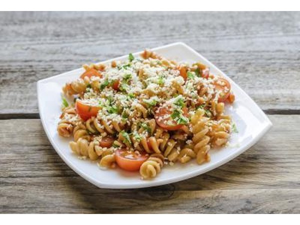 Plate of whole wheat pasta.