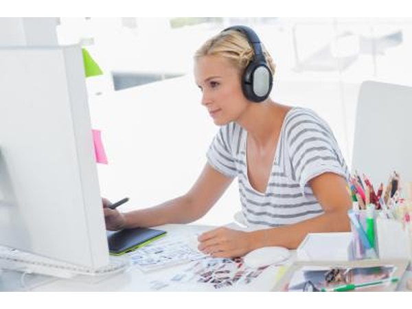 Graphic designer working on album art