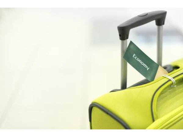 Close up of luggage handle