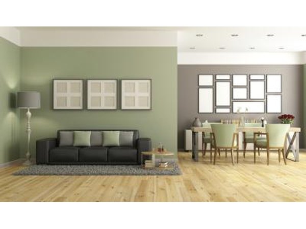 Green and brown room walls.
