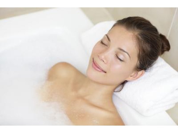 woman in warm bath